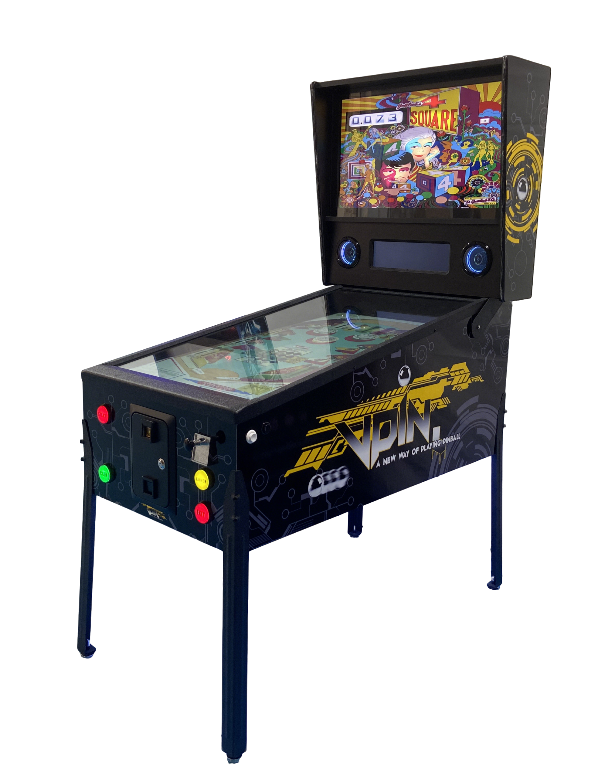 Virtual Pinball Machine 32–49in with LED and Vibration, Home & Arcade Coin Mode, 66–1700 Games