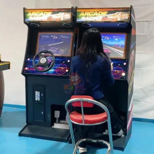 Racing Arcade Machine Product Photo | Commercial Racing Game Cabinet | Buy vs Rent Guide Illustration