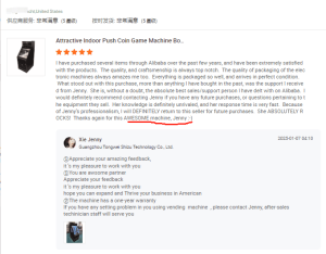 Coin pusher machine customer reviews