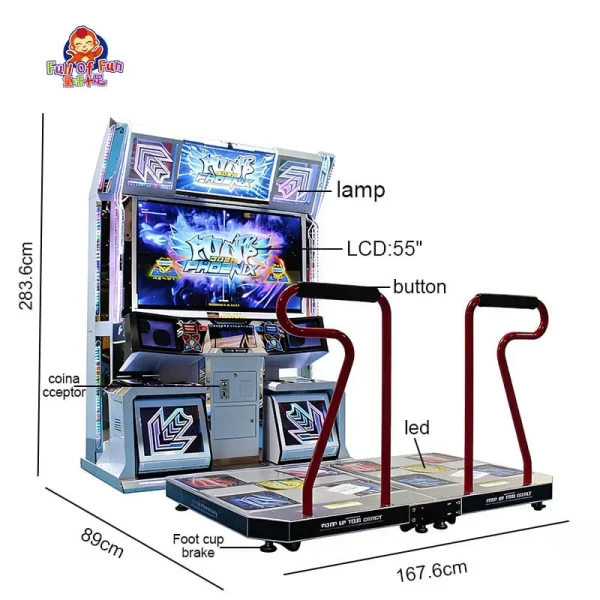 Pump It Up dansspelmachine voor 2 spelers