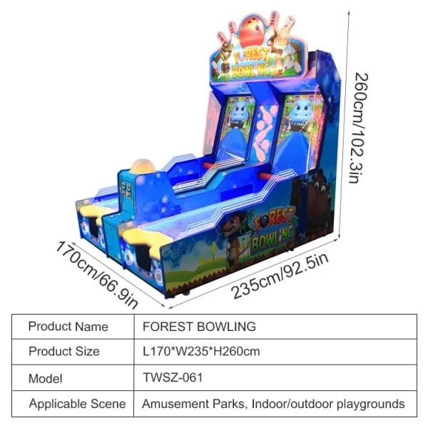 2-Playe Forest Bowling Arcade Game