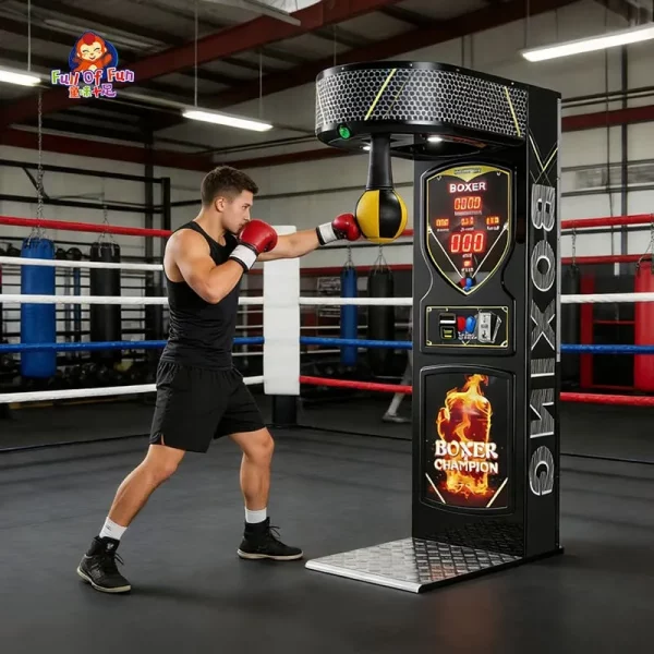 Premium Classic Black Boxing Punch Machine