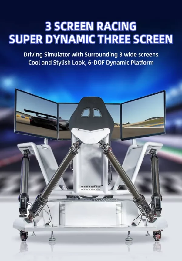 3-Screen Dynamic VR Racing Simulator