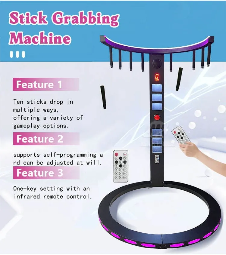 Factory Direct LED Catch the Stick Reflex Game Machine