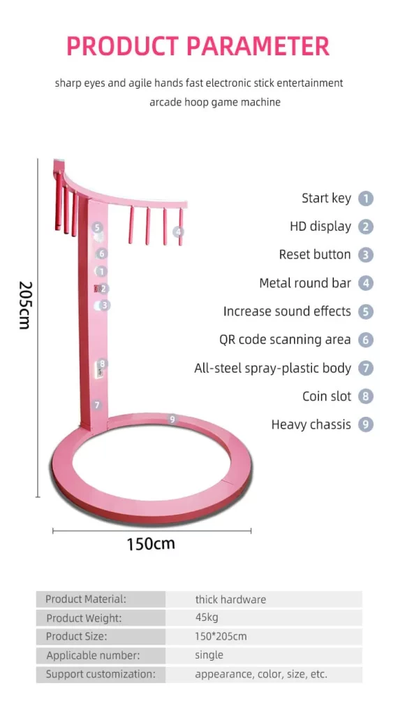 Factory Direct LED Catch the Stick Reflex Game Machine