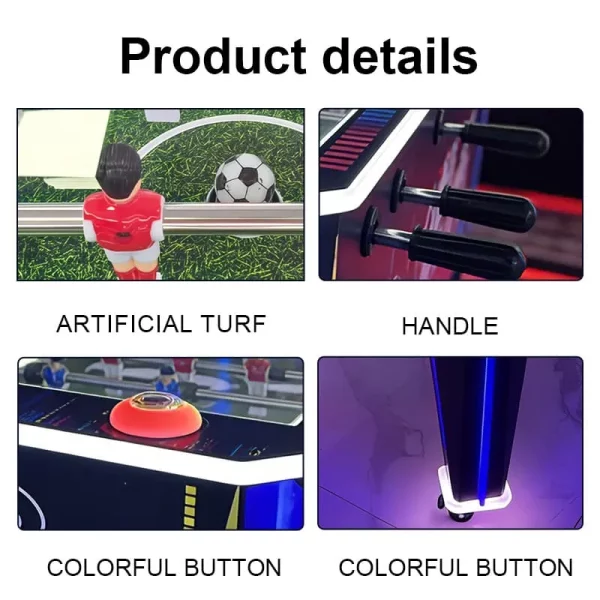 Soccer Carnival Coin-Operated Foosball Table with LED Lights