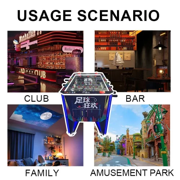 Soccer Carnival Coin-Operated Foosball Table with LED Lights