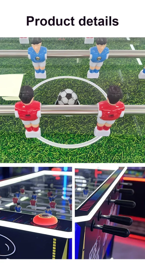 Soccer Carnival Coin-Operated Foosball Table with LED Lights