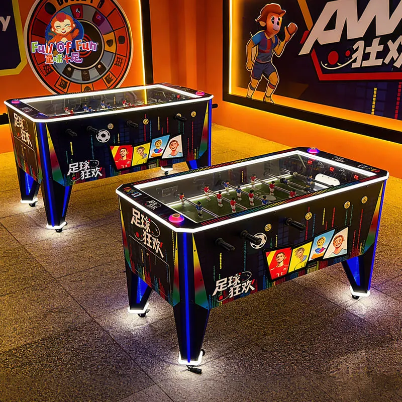Soccer Carnival Coin-Operated Foosball Table with LED Lights