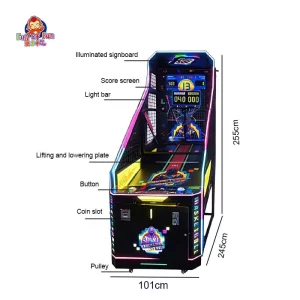 Máquina de basquete arcade de luxo com tela LCD