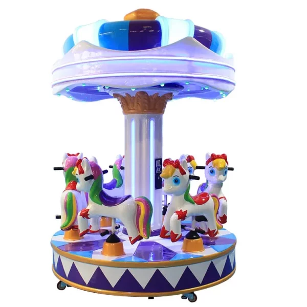 Carrusel infantil de 6 plazas que funciona con monedas