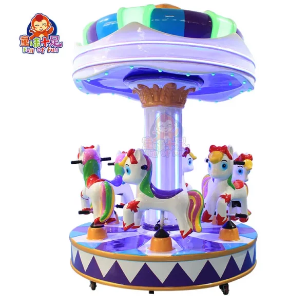 Carrusel infantil de 6 plazas que funciona con monedas