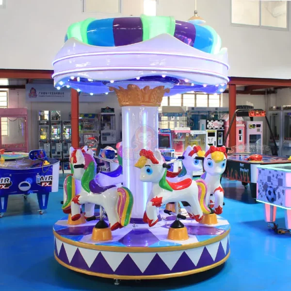 Carrusel infantil de 6 plazas que funciona con monedas