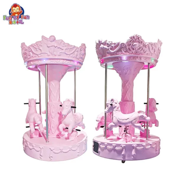 Pink Coin Operated Kiddie Carousel Factory Direct